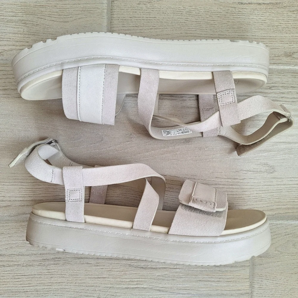 UGG Zayne Ankle Strap II women's Cream Adjustable Strap Platform Sandals Size 11